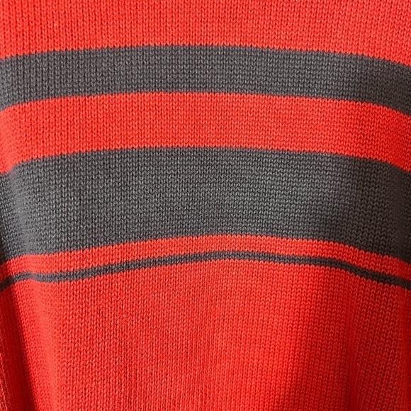 St. John’s Bay 100% Cotton Red Blue Striped Crewneck Sweater XL Preppy Y2K - Picture 6 of 6